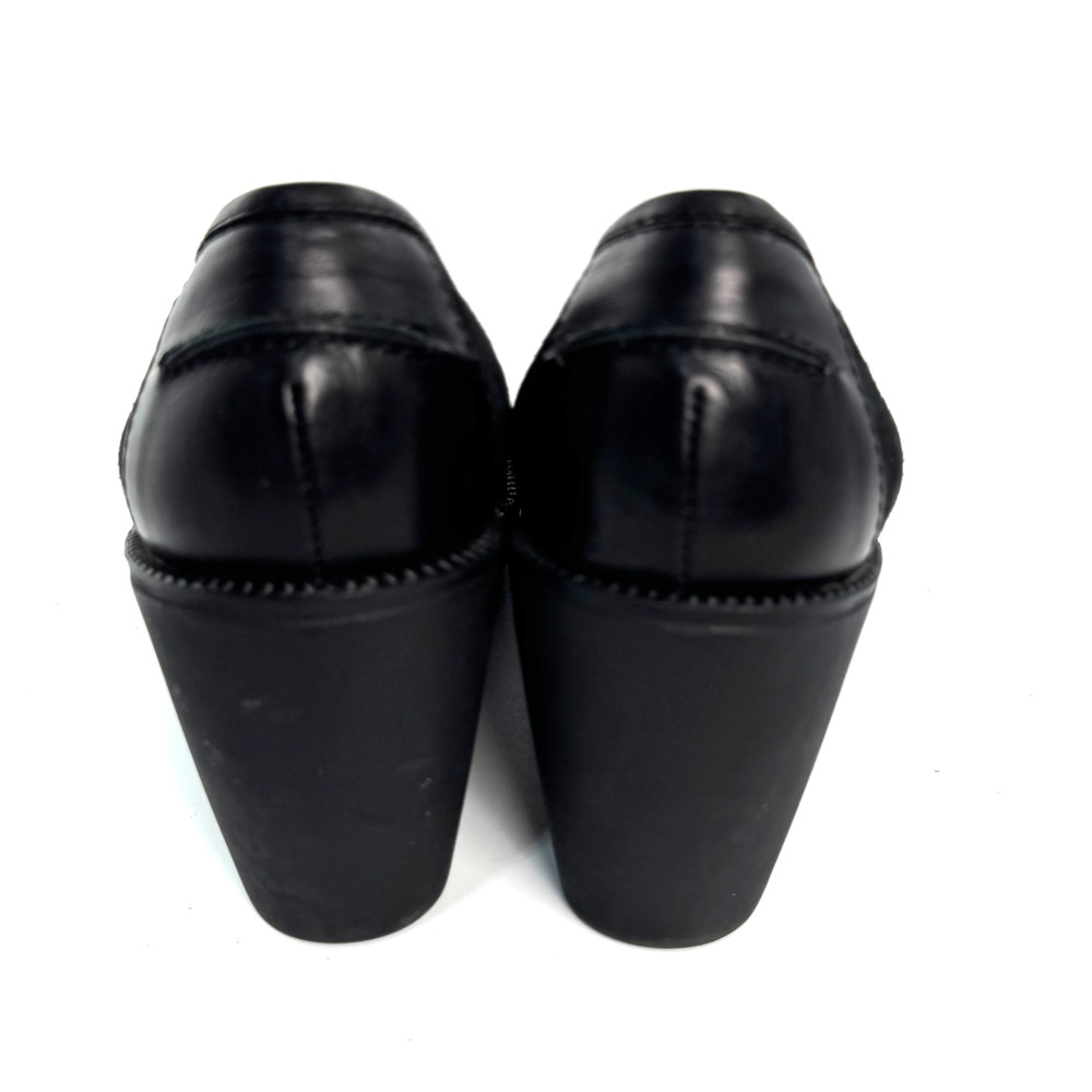 Donald Pliner Black Suede Leather Wedge Loafer Shoes Women Size 10 Tassel - Picture 3 of 6